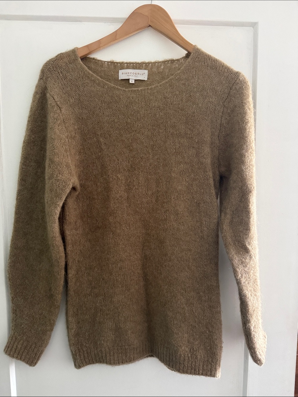 Bianco Blu Classic Crewneck Sweater - Camel Tan